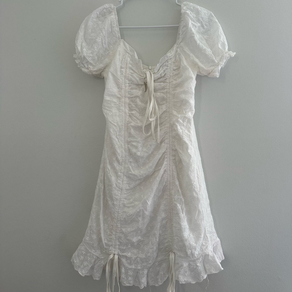 SHEIN White Eyelet Mini Dress